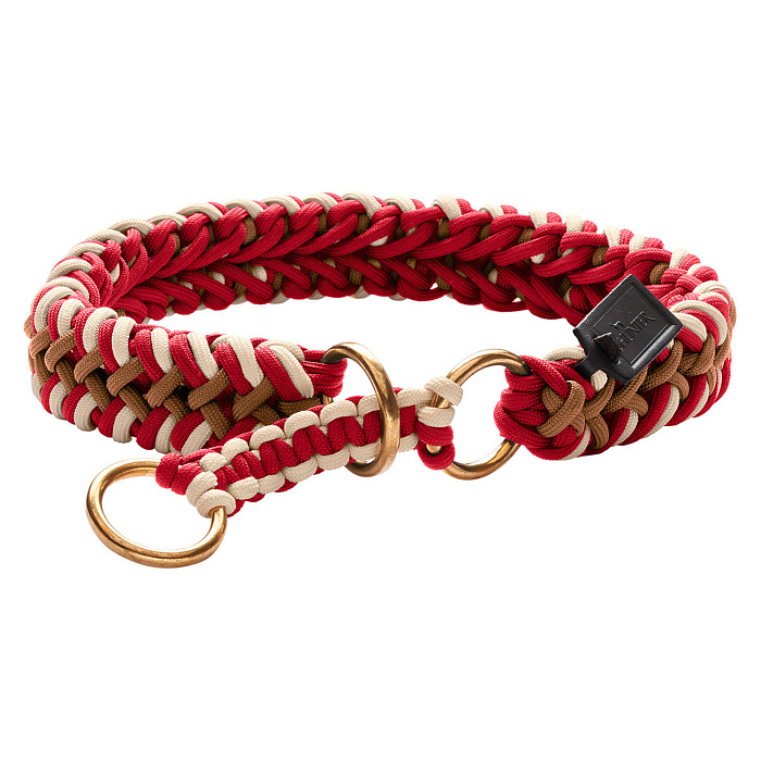 Hunter ошейник-удавка для собак Tinnum 50 / M-L красный с бежевым СКИДКА 50%