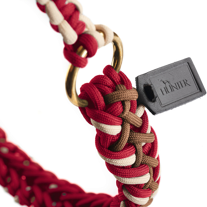 Hunter ошейник-удавка для собак Tinnum 50 / M-L красный с бежевым СКИДКА 50%