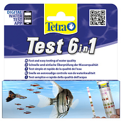 TetraTest 6 в 1 GH/KH/NO2/NO3/pH/Cl полоски для пресной воды 25 шт. СКИДКА 10%