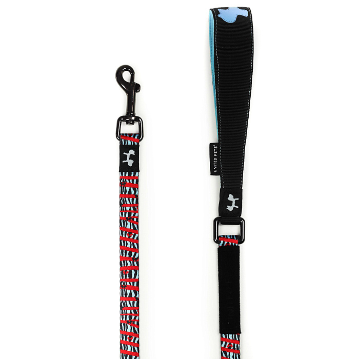 Поводок United Pets для собак Complete me 140 см, 20 мм, красная зебра СКИДКА 40%