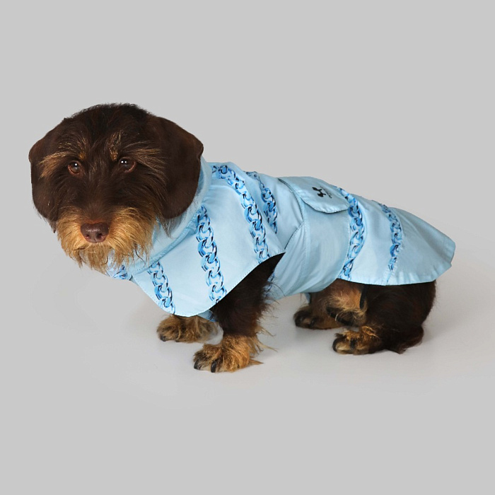 Дождевик United Pets для собак Easy 36, голубой с голубым рисунком СКИДКА 40%