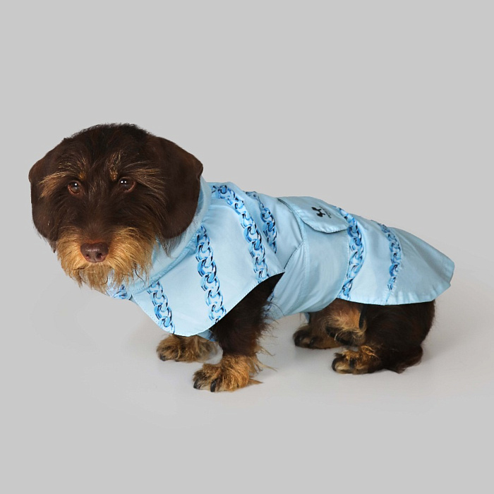 Дождевик United Pets для собак Easy 44, голубой с голубым рисунком СКИДКА 40%
