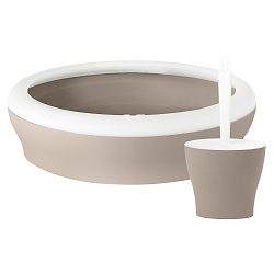 United Pets туалет-лоток "Vicci-Cat" с совком+подставкой в комплекте 53х40х16/13х10х26 серо-коричневый СКИДКА 50%