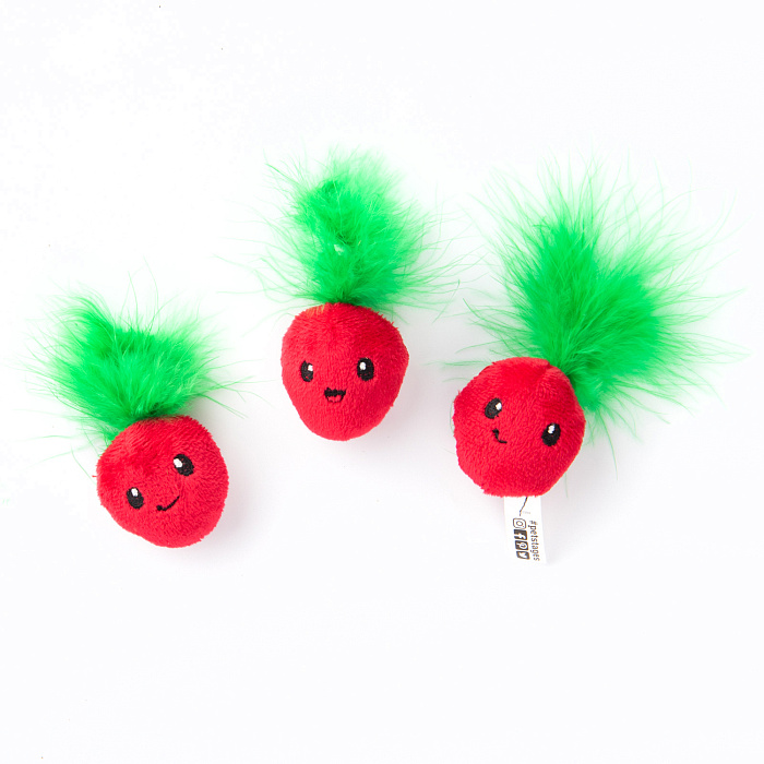 Игрушка Petstages для кошек "Клубнички", 3 шт в комплекте СКИДКА 50%
