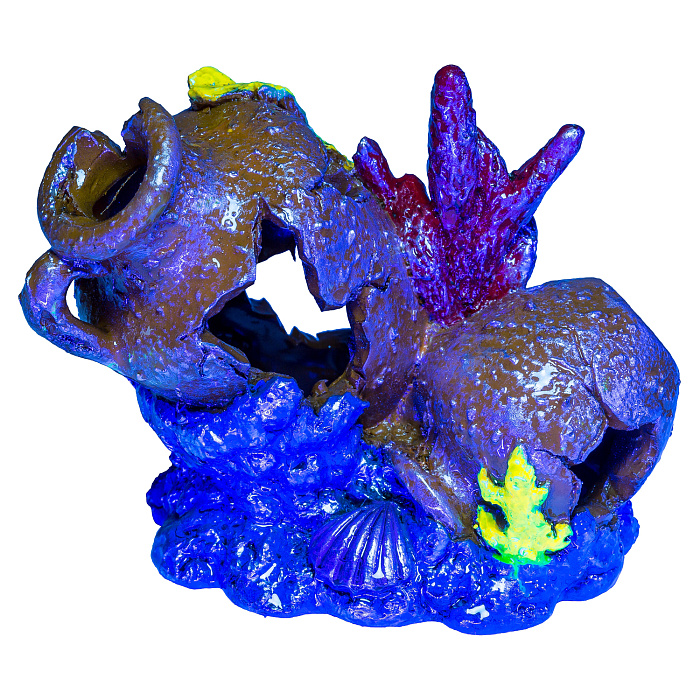 GloFish Разбитая ваза - декорация с GLO-эффектом СКИДКА 40%