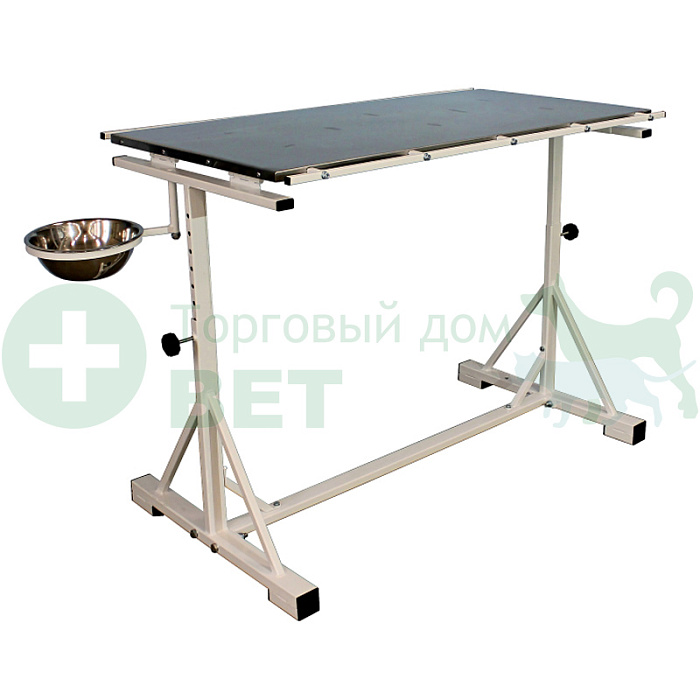 ТД ВЕТ Стол ветеринарный с подогревом СВУ-35.02 1300х700х700-1030h мм, нерж/краска (каркас белый)