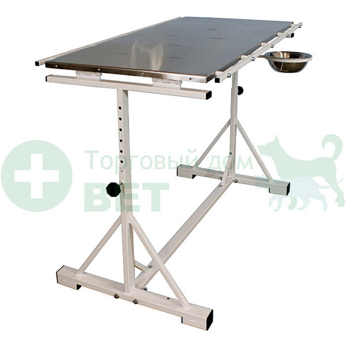 ТД ВЕТ Стол ветеринарный с подогревом СВУ-35.02 1300х700х700-1030h мм, нерж/краска (каркас белый)