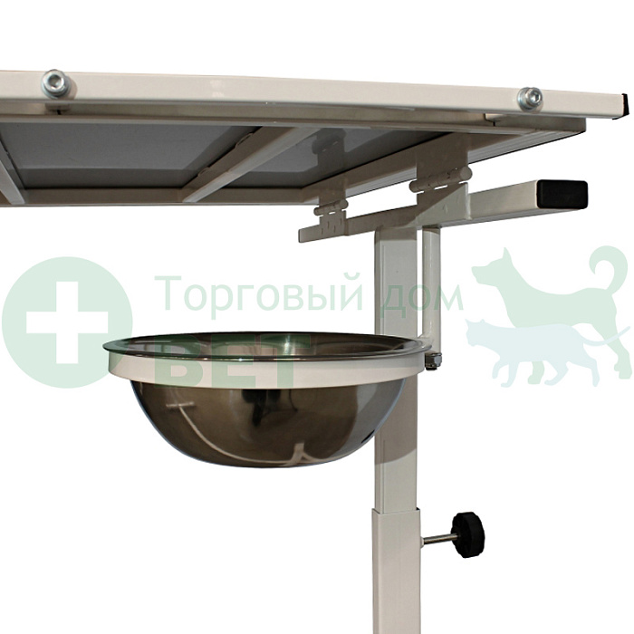 ТД ВЕТ Стол ветеринарный с подогревом СВУ-35.02 1300х700х700-1030h мм, нерж/краска (каркас белый)