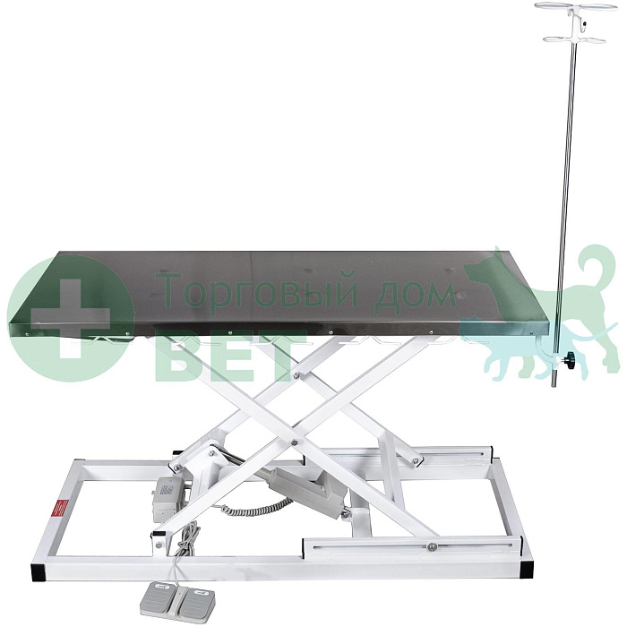 ТД ВЕТ Стол VETBOT-72.1300 без слива, со штативом, электр., 1300x600x(330- 1050)h мм (каркас белый, пульт ножной)
