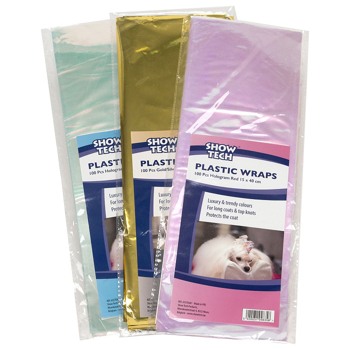 SHOW TECH бумага для папильоток пластиковая 15х40 см золото/серебро 100 шт