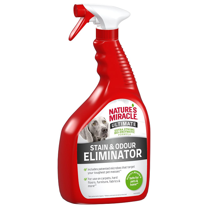 Уничтожитель пятен и запахов Nature's Miracle для собак c максимальным эффектом, спрей 946 мл