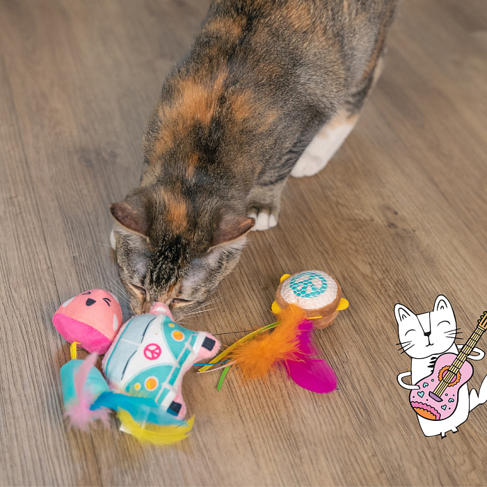 Игрушка Catstages Dental для кошек "Фестиваль" кошачьей мятой, 3 шт в комплекте СКИДКА 50%