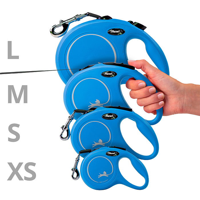 flexi рулетка New Classic S (до 15 кг) 5 м лента синяя