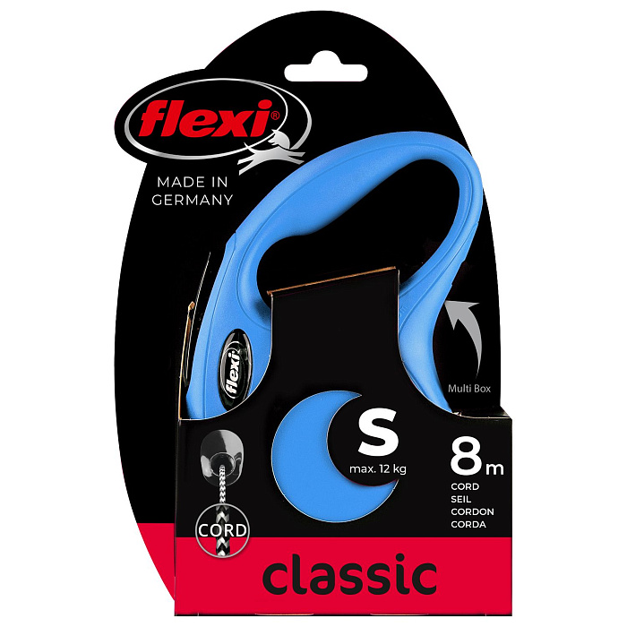 flexi рулетка New Classic S (до 12 кг) 8 м трос синяя