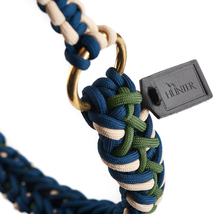 Hunter ошейник-удавка для собак Tinnum 60 / L-XL (60 см) синий с зеленым СКИДКА 50%