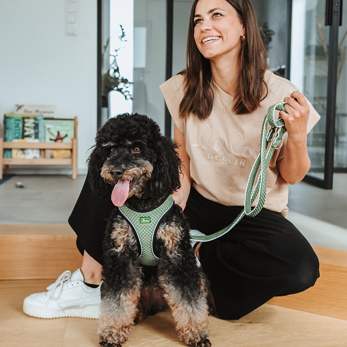 Hunter поводок-перестежка для собак Hilo 20 / 200 нейлон оливковый СКИДКА 50%