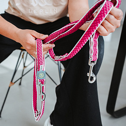Hunter поводок-перестежка для собак Hilo 20 / 200 нейлон розовый СКИДКА 50%