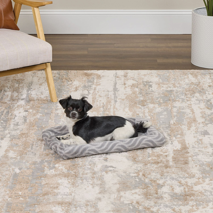 Лежанка MidWest Deluxe Wave Bed для собак и кошек меховая 51х31,5х6,5 см, серая