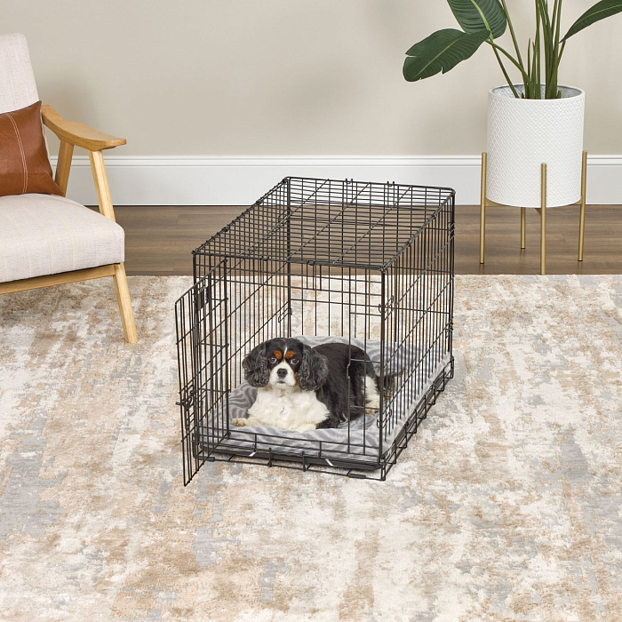 Лежанка MidWest Deluxe Wave Bed для собак и кошек меховая 70,5х53х7,5 см, серая