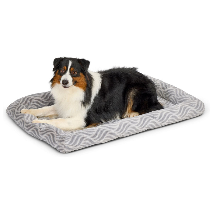 Лежанка MidWest Deluxe Wave Bed для собак и кошек меховая 102х67,5х9 см, серая