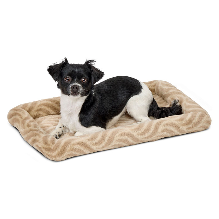 Лежанка MidWest Deluxe Wave Bed для собак и кошек меховая 51х31,5х6,5 см, цвет песочный