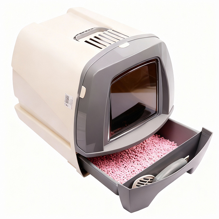 Био-туалет MPS 80'S для кошек с выдвижным лотком 50х40х42см, серый