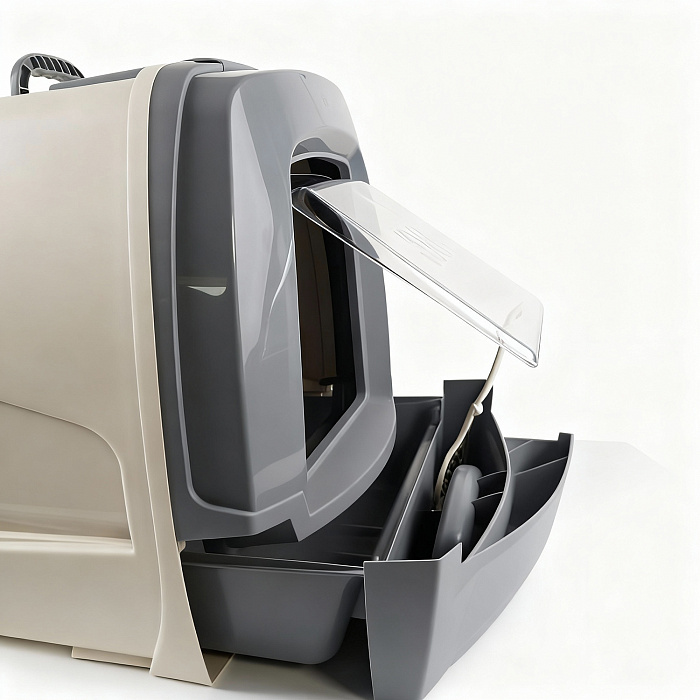 Био-туалет MPS 80'S MAXI для крупных кошек с выдвижным лотком 62х47х49см, серый