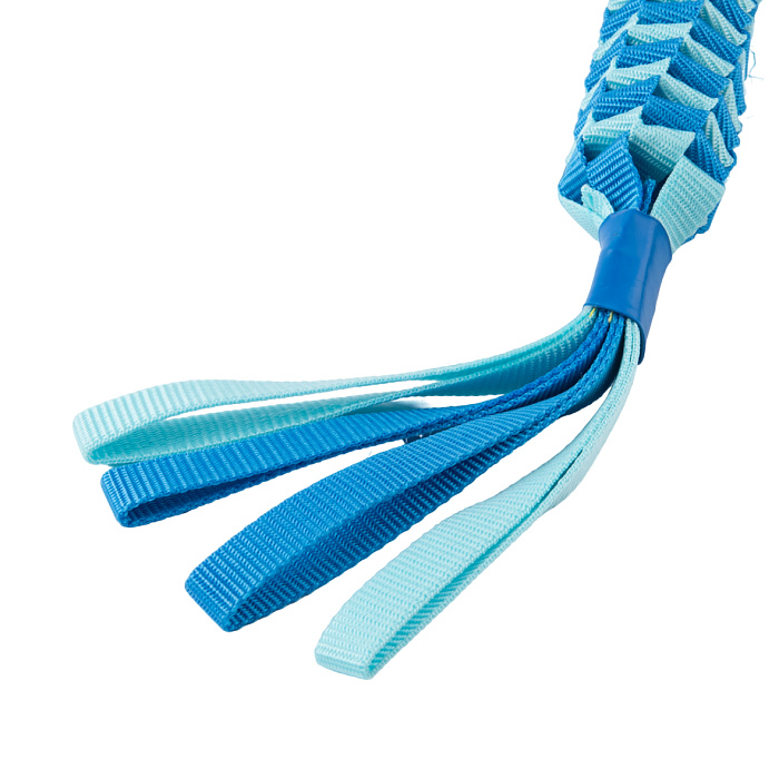 Игрушка Mr.Kranch для собак Плетеный жгут с резиновым мячом 13 см голубая
