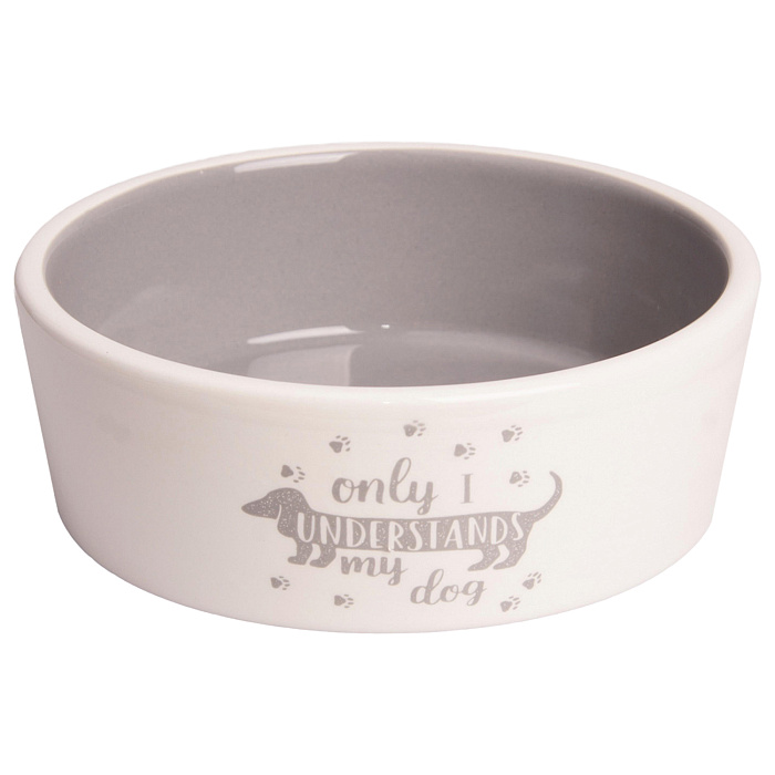 Миска Mr.Kranch для собак керамическая серая Лапки 300 мл