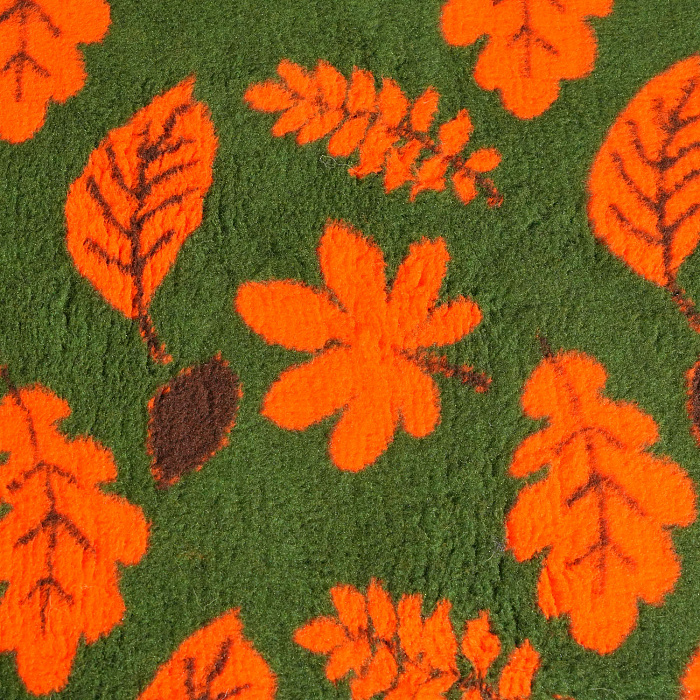 Коврик меховой ProFleece Листочки 1х1,6м зелёный/оранжевый/шоколадный СКИДКА 30%