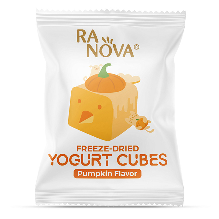 Лакомство Ranova для кошек и собак Сублимированный йогурт микс вкусов: оригинальный, черника, клюква, тыква, 40 г