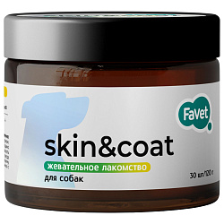 Favet Функциональное лакомство MultivitaminDog Soft Chews для кожи и шерсти для собак, 120г