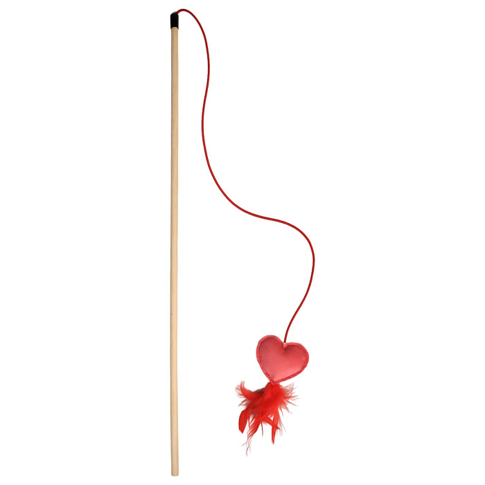 Игрушка-дразнилка Mr.Kranch для кошек Сердечко плюшевая с кошачьей мятой и перышками 50 см розовая