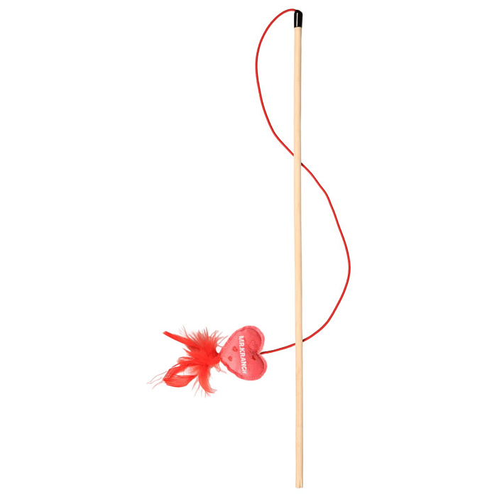 Игрушка-дразнилка Mr.Kranch для кошек Сердечко плюшевая с кошачьей мятой и перышками 50 см розовая