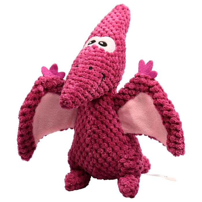 Игрушка Mr.Kranch для собак Птерозавр плюшевая с пищалкой 23 см бордовая СКИДКА 50%