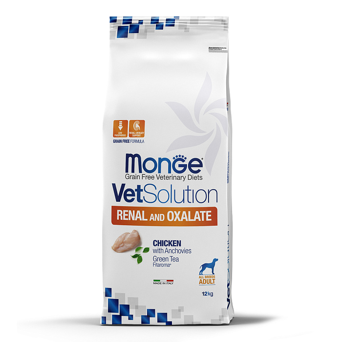 Диетический корм Monge VetSolution Dog Renal and Oxalate Ренал и Оксалат для собак при ХПН 12 кг