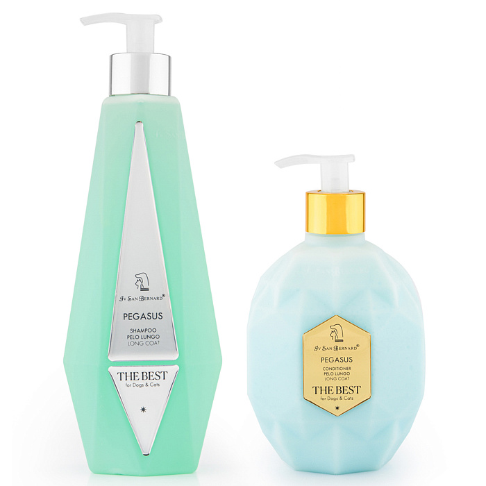 ISB The Best line Набор Pegasus шампунь для длинной шерсти 550 мл, кондиционер 120 мл + парфюм 2 мл в подарок СКИДКА 40%
