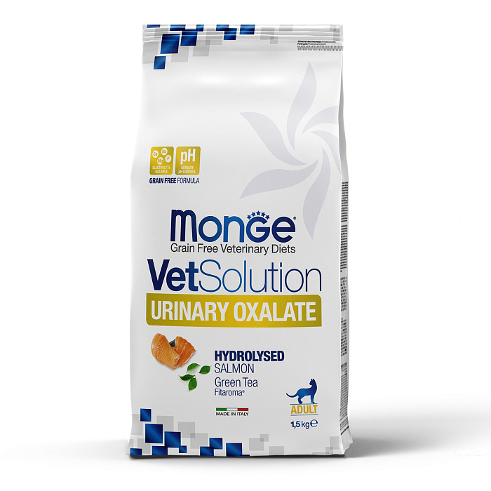 Диетический корм Monge VetSolution Cat Urinary Oxalate Уринари Оксалат для кошек при заболеваниях мочеполовой системы и оксалатном течении МКБ 1,5 к