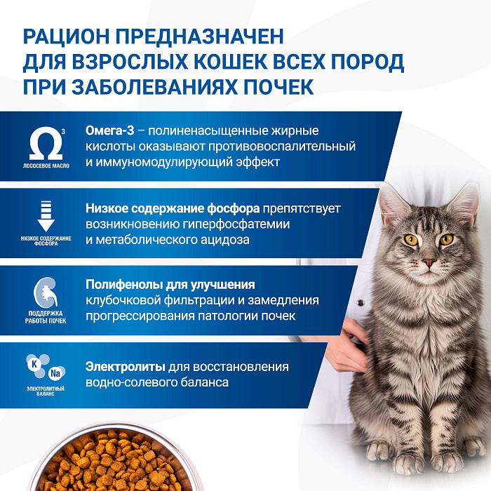 Диетический корм Monge VetSolution Cat Renal Ренал для кошек при ХПН 1,5 кг