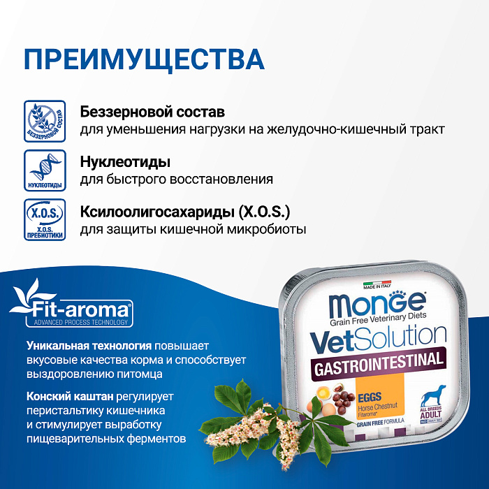 Диетический корм Monge VetSolution Dog Gastrointestinal Гастроинтестинал для собак при заболеваниях ЖКТ 150 г