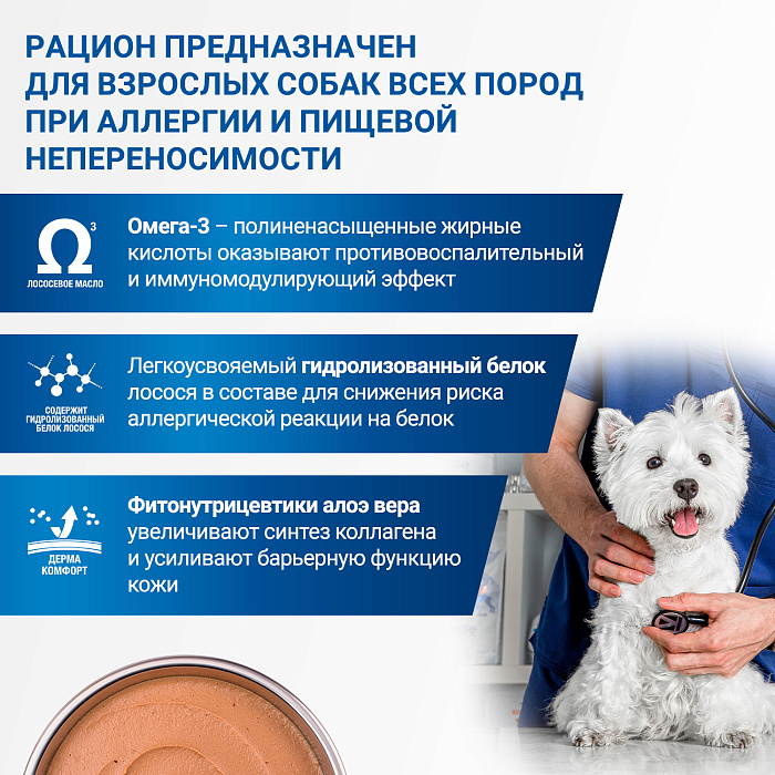 Диетический корм Monge VetSolution Dog Dermatosis Дерматозис для собак при заболеваниях кожи 150 г