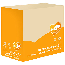 Крем-лакомство Мнямс для кошек и котят с 4 месяцев "Ассорти вкусов" с курицей и тунцом, 15 г х 60 шт.
