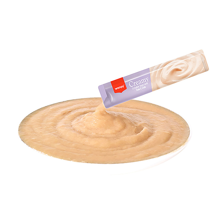 Wanpy Cat Лакомство для кошек "нежное пюре" из тунца и краба 25 шт х14 г