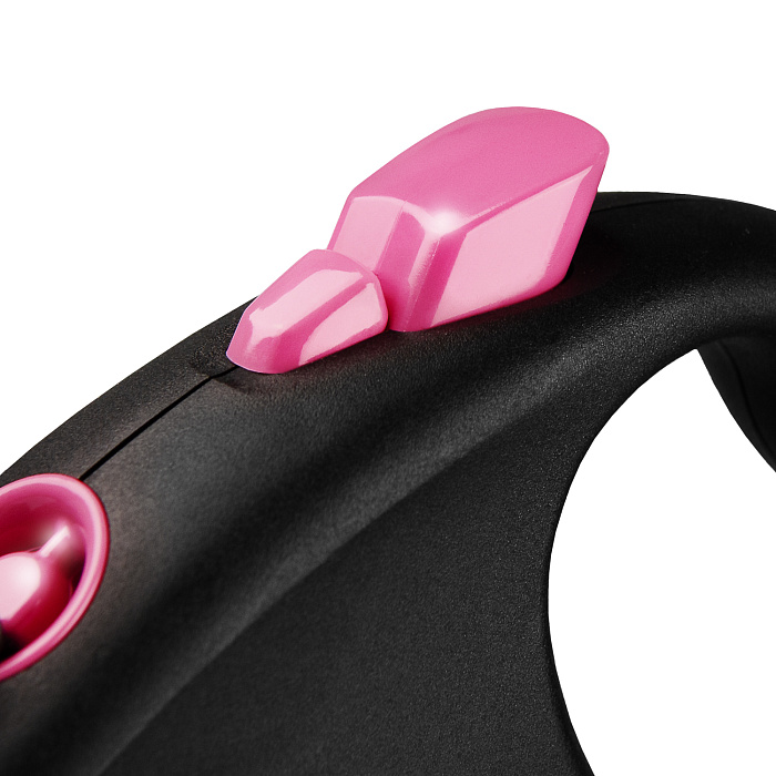 flexi рулетка Black Design M (до 25 кг) 5 м лента черный/розовый
