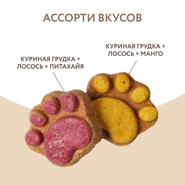 Лакомство Мнямс На каждый день для собак и щенков с 4 месяцев "Фросты" с лососем. Размер М (24шт).
