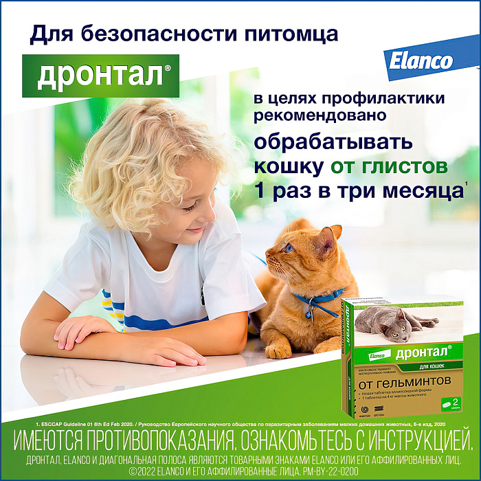 Bayer Дронтал таблетки от гельминтов для кошек 2 таб.