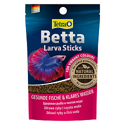 Корм TetraBetta LarvaSticks в форме мотыля для петушков и других лабиринтовых рыб 5 г (sachet)