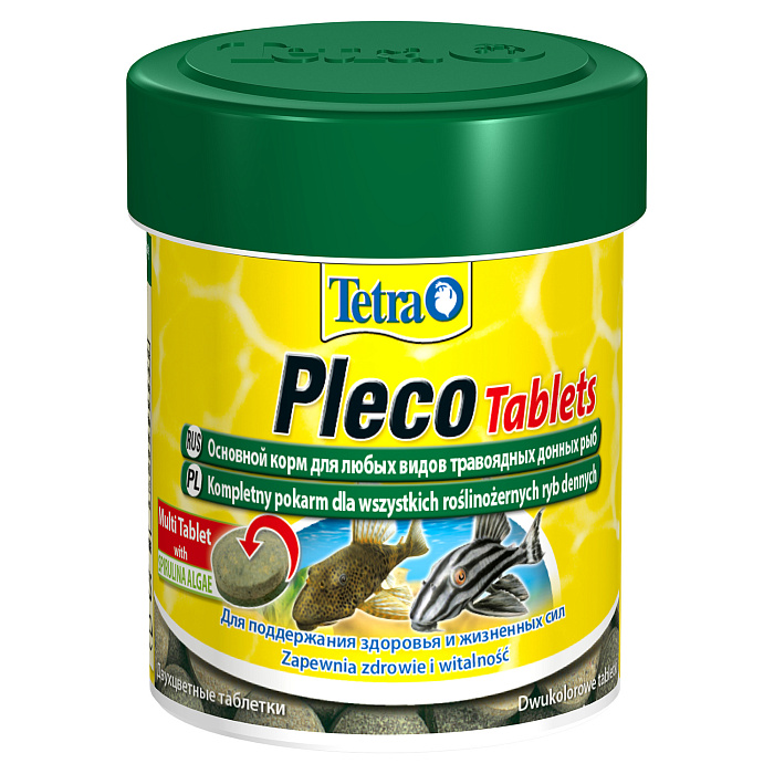 TetraPlecoTablets корм со спирулиной для сомов и донных рыб 120 таб.