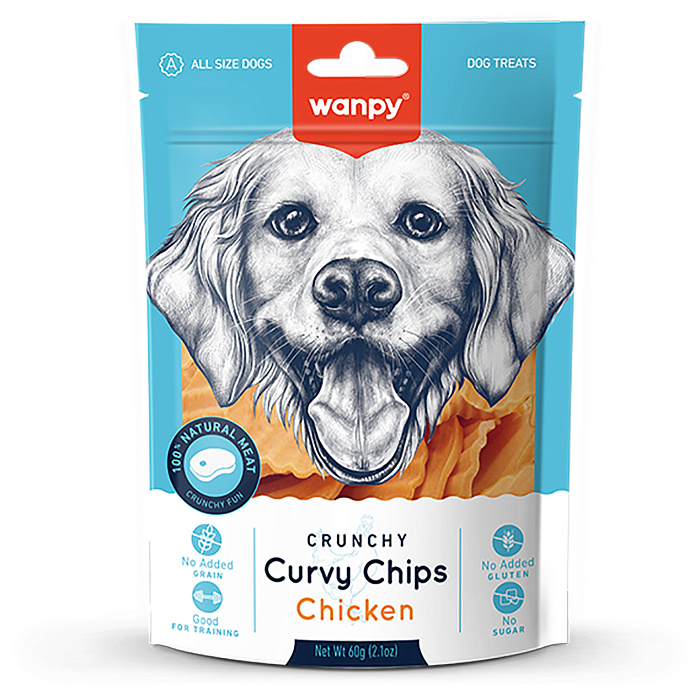 Wanpy Dog Лакомство для собак «хрустящие чипсы» из курицы 60 г