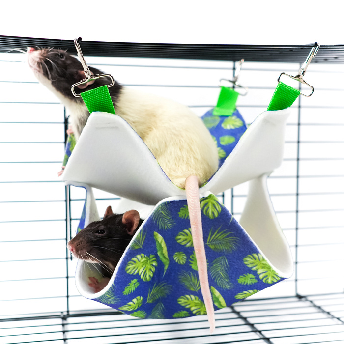 Гамак подвесной из фетра Bambini Pets  "Двухуровневый" для грызунов и хорьков 23*23*6 см